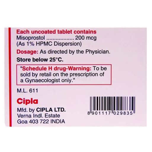 misoprost 200mcg tablet 4's